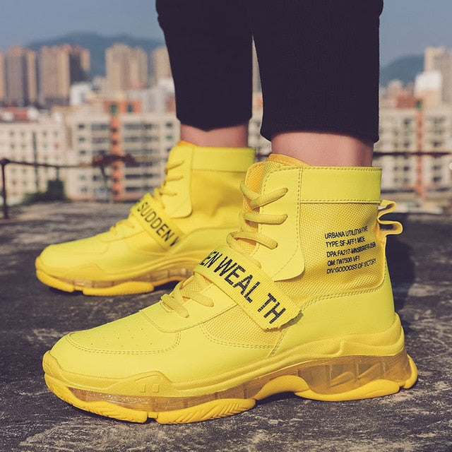 High Top Yellow Designer Shoes Mens 2024 Men Trend Running Shoes